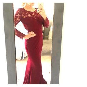 Wine red military ball/gala gown